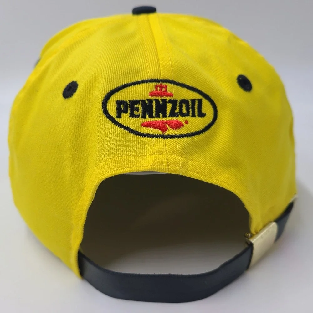 Vintage Pennzoil Racing‎ Hat Strapback K-Products Yellow Black NASCAR Cars Men